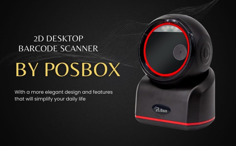 Description 1D + 2D Desktop Hands-Free Automatic Barcode Scanner for QR Code and Barcode Scan