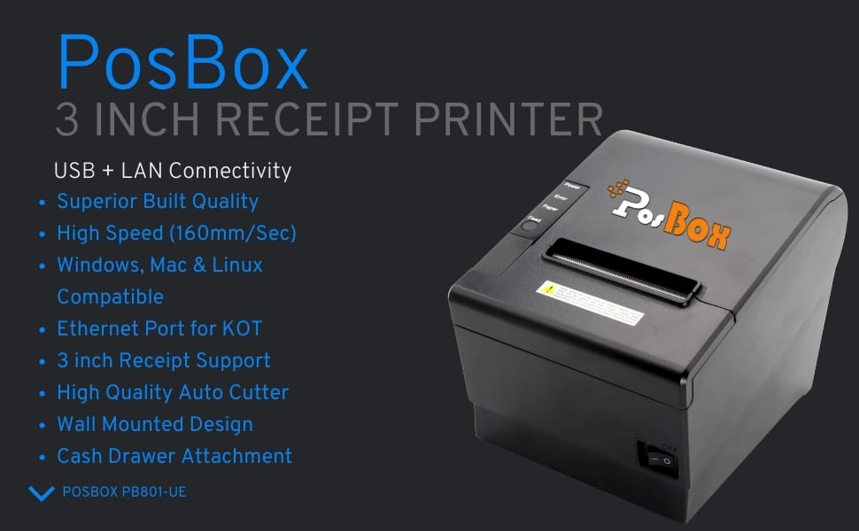 Description 3 inch POS Desktop Thermal Printer with Auto Cutter, Speed: 160mm / Sec, USB + LAN Interface