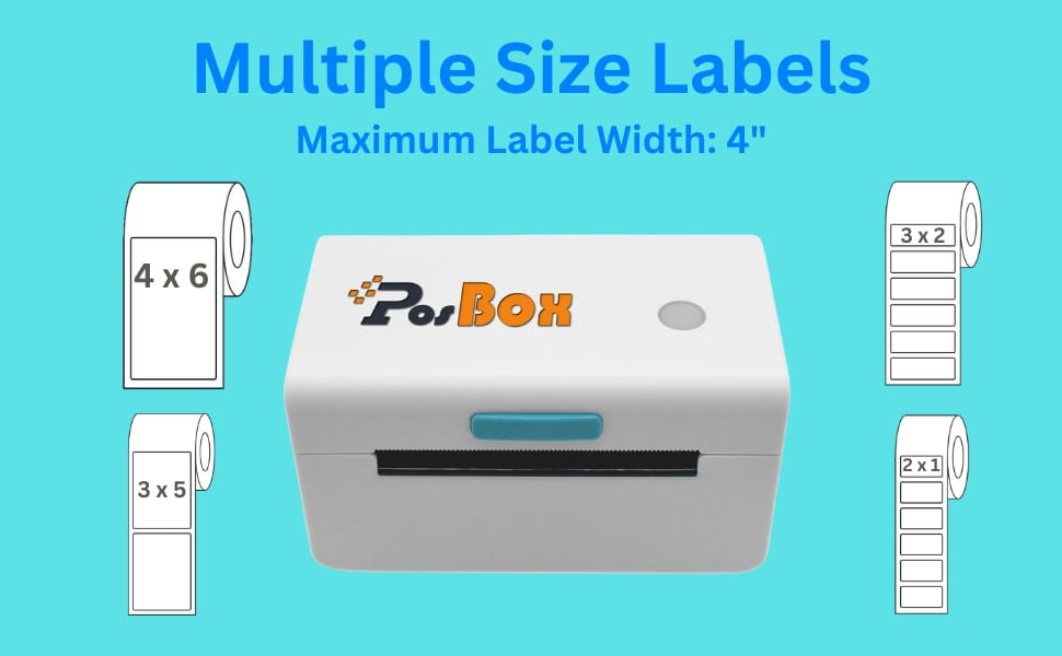 Description 4 Inch Direct Thermal Barcode Label Printer with Auto Calibration USB + Bluetooth