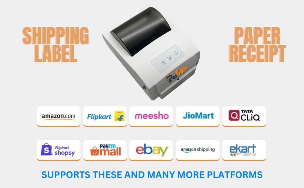 Description 4 Inch Direct Thermal Barcode Label Printer | Auto Cutter USB + Multiple Bluetooth + LAN + WiFi