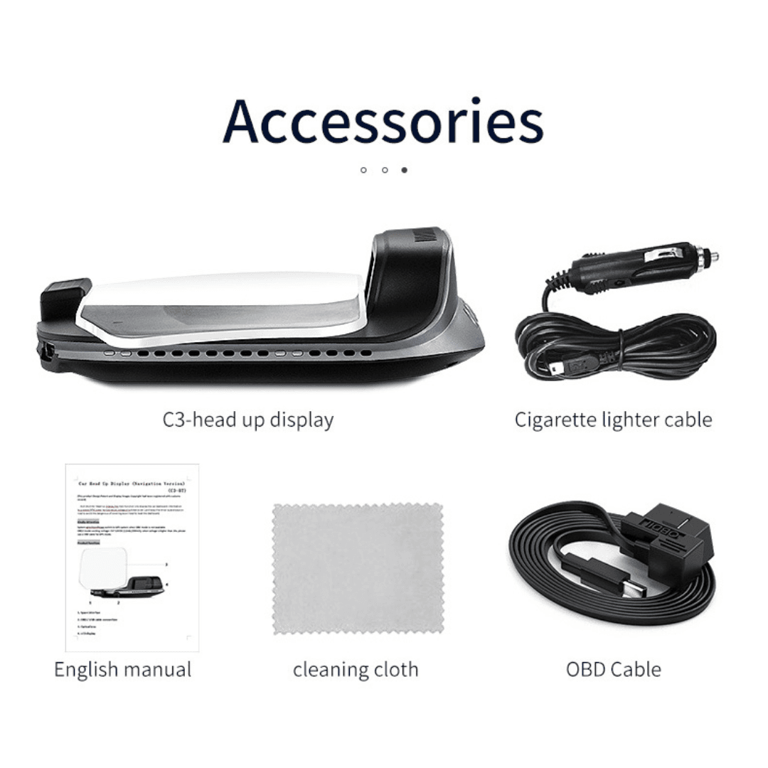 Description C3 HUD Car Navigation OBD2 GPS Dual system head up display