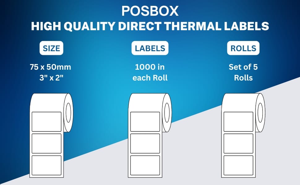 Description Thermal labels 3 inch x 2 Inch (1000 labels) Set of 5