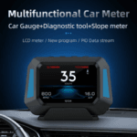 Car Head Up Display P21 with Ambient Light, Slope Meter, Display of Vehicle Speed, Driving Distance, Universal for All Cars