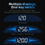 G2 HUD Head Up Display Multi-function Display HD Brightness Auto-sensitive Black