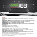 5″ Multi-Color Screen Car hud Head up Display OBD2 Speed Warning with Reflective Mirror