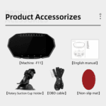 Modern design HUD F11 car HUD display OBD2 + GPS multi-interface smart gauge