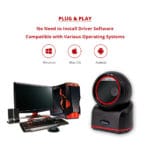 1D + 2D Desktop Hands-Free Automatic Barcode Scanner for QR Code and Barcode Scan