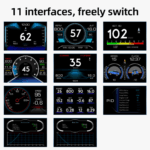 Car Head Up Display P21 with Ambient Light, Slope Meter, Display of Vehicle Speed, Driving Distance, Universal for All Cars