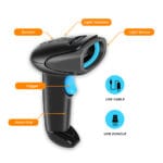 1D/2D/QR Code Plug and Play 2.4GHz Wirelss Barcode Scanner for Fast & High Speed Scanning
