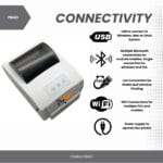 4 Inch Direct Thermal Barcode Label Printer | Auto Cutter USB + Multiple Bluetooth + LAN + WiFi