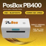 4 Inch Direct Thermal Barcode Label Printer with Auto Calibration USB + Bluetooth