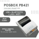 4 Inch Direct Thermal Barcode Label Printer | Auto Cutter USB + Multiple Bluetooth + LAN + WiFi