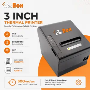 3 inch POS Desktop Thermal Printer with Auto Cutter, Speed: 300mm / Sec, USB + BT + Wifi Interface