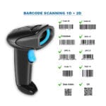 1D/2D/QR Code Plug and Play 2.4GHz Wirelss Barcode Scanner for Fast & High Speed Scanning