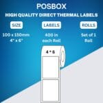 Thermal labels 4 inch x 6 Inch (400 labels) Set of 1"