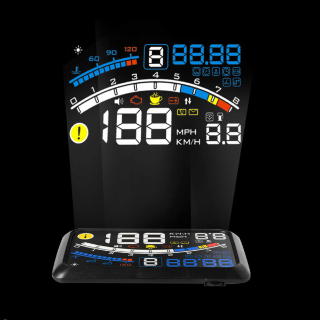 Description 5.5″ HD Car HUD Heads Up Display Speed Warning Fuel Consumption OBD2 OBDII EUOBD for Safety Fresh Driving