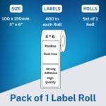 Thermal labels 4 inch x 6 Inch (400 labels) Set of 1"