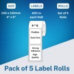 Thermal labels 4 inch x 6 Inch (400 labels) Set of 5