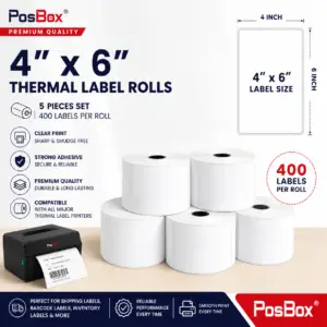 Thermal labels 4 inch x 6 Inch (400 labels) Set of 5