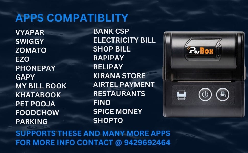 2 inch USB + Bluetooth Portable Receipt Printer with 4500mah Battery