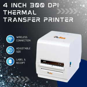 4 Inch 300dpi Thermal Transfer Barcode Label Printer with USB + Multiple Bluetooth + LAN + WiFi Interface