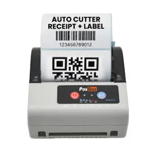 3 Inch 2 in 1 Label + Receipt Printer with Auto Cutter, USB and Bluetooth for Billing and Labels