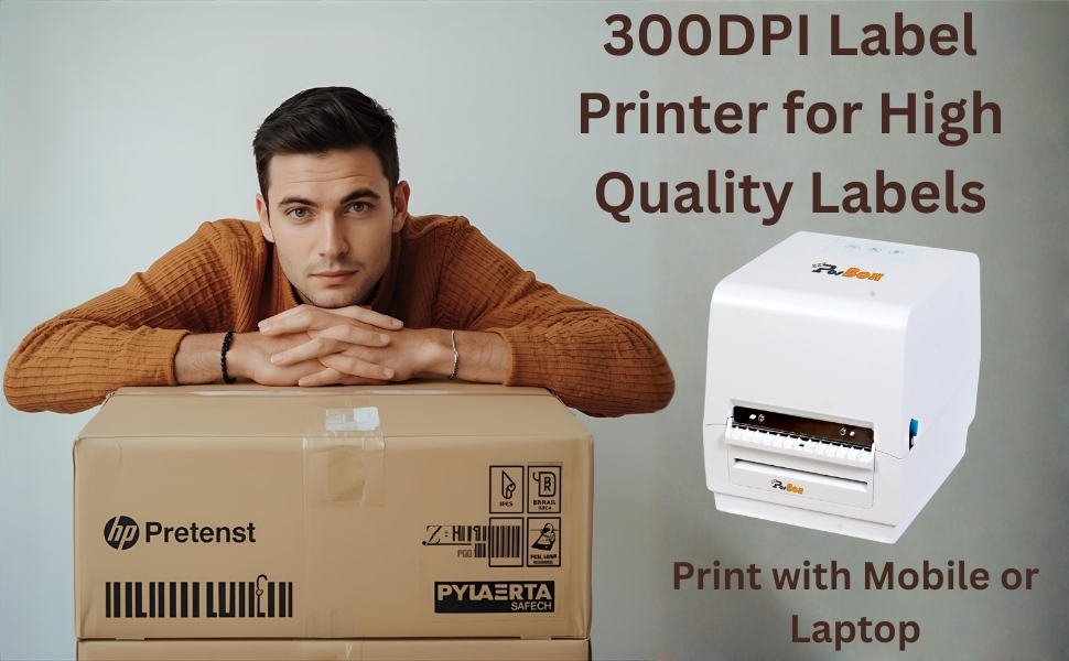 4 Inch 300dpi Thermal Transfer Barcode Label Printer with USB + Multiple Bluetooth + LAN + WiFi Interface
