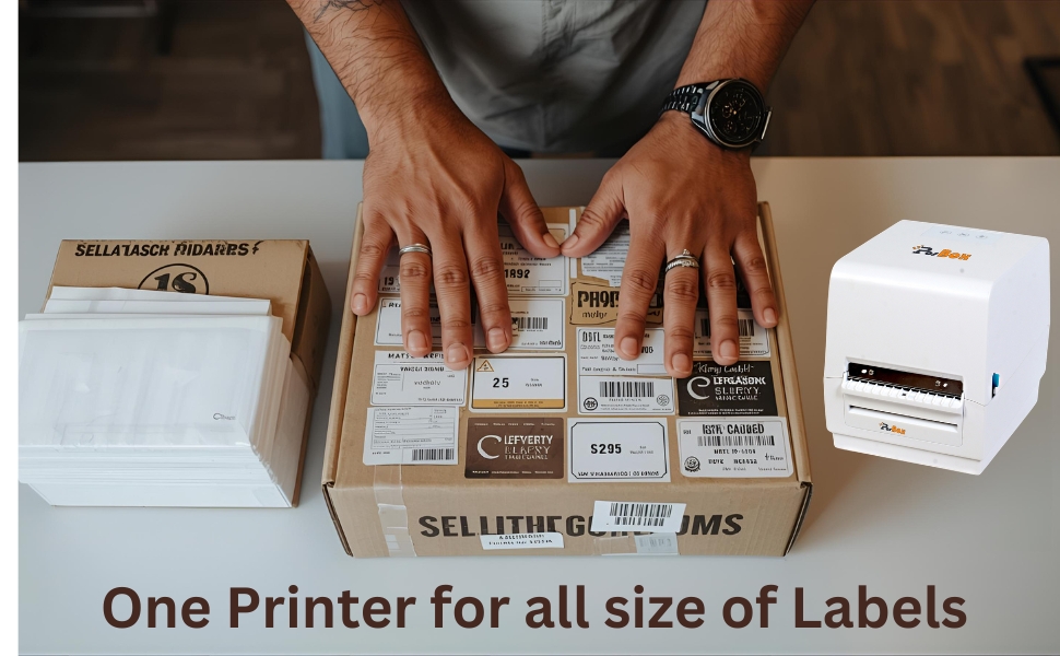 4 Inch 300dpi Thermal Transfer Barcode Label Printer with USB + Multiple Bluetooth + LAN + WiFi Interface