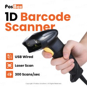 1D Barcode USB Scanner Handheld Wired (Gun Type) with Fast Scanning Laser Technology