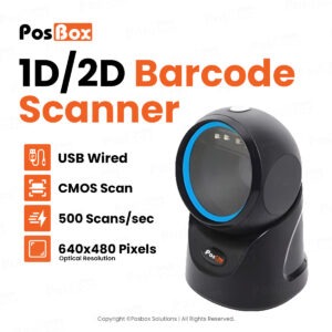 1D + 2D Desktop Hands-Free Automatic Barcode Scanner for QR Code and Barcode Scan
