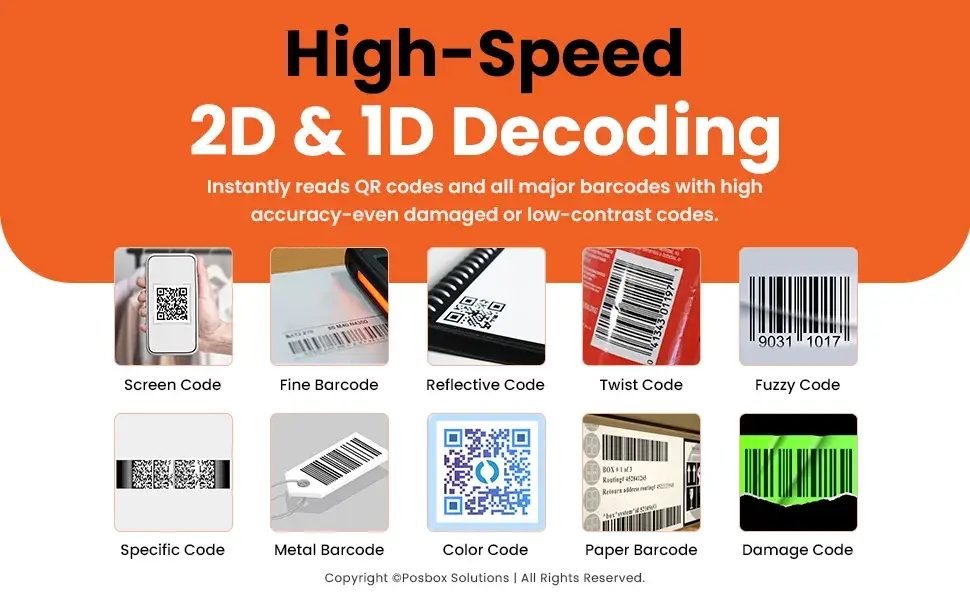 1D/2D/QR Code Barcode Scanner