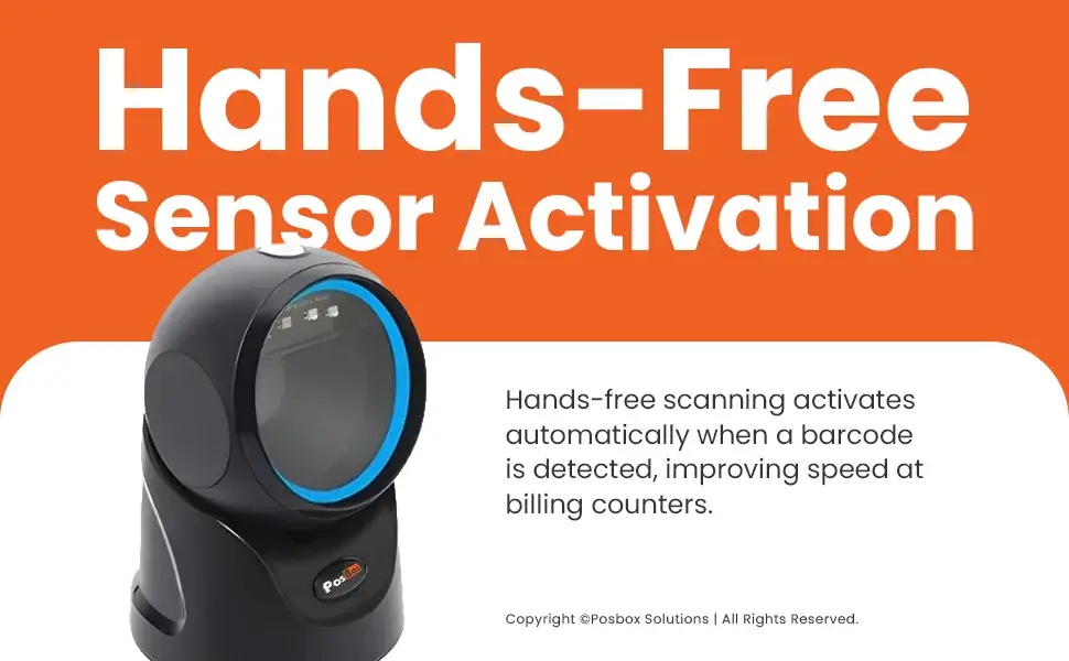 1D + 2D Desktop Hands-Free Automatic Barcode Scanner