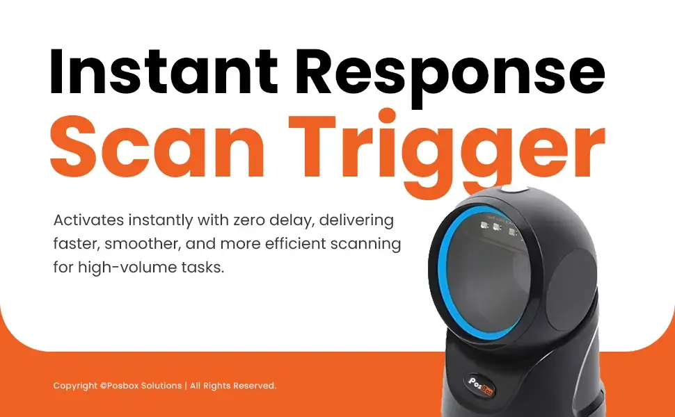 1D + 2D Desktop Hands-Free Automatic Barcode Scanner