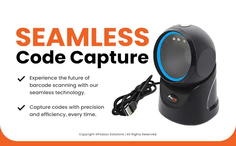 1D + 2D Desktop Hands-Free Automatic Barcode Scanner
