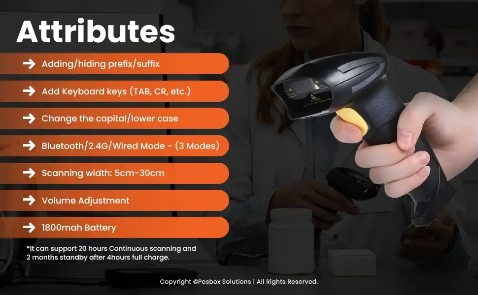 1D/2D/QR Code Barcode Scanner