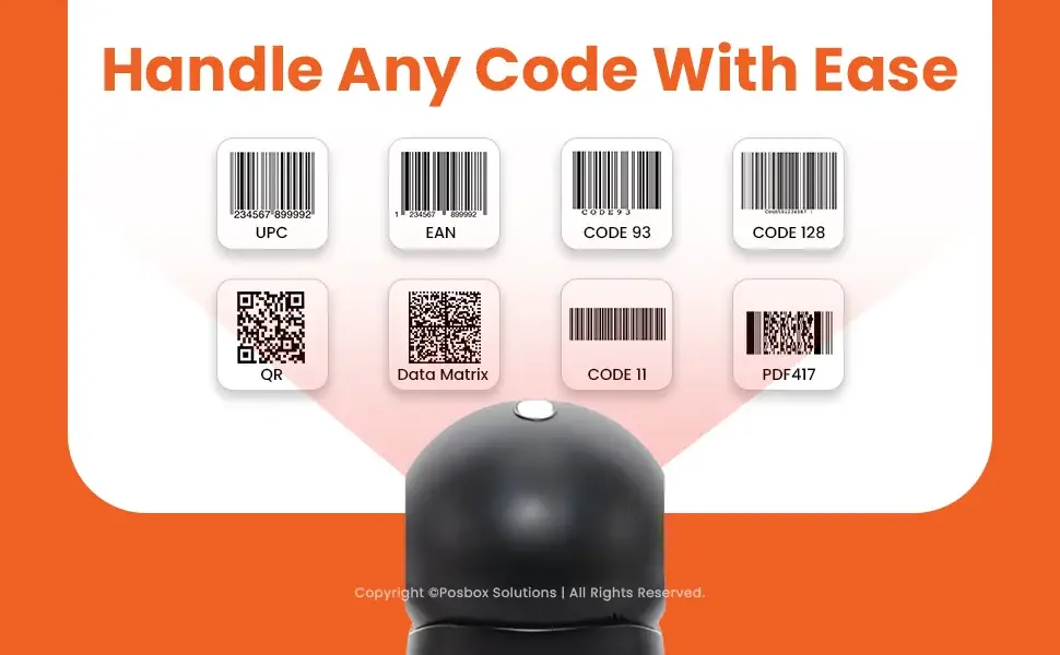 1D + 2D Desktop Hands-Free Automatic Barcode Scanner