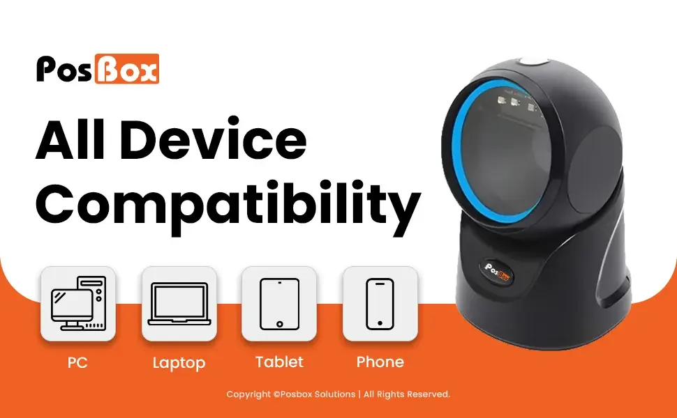 1D + 2D Desktop Hands-Free Automatic Barcode Scanner