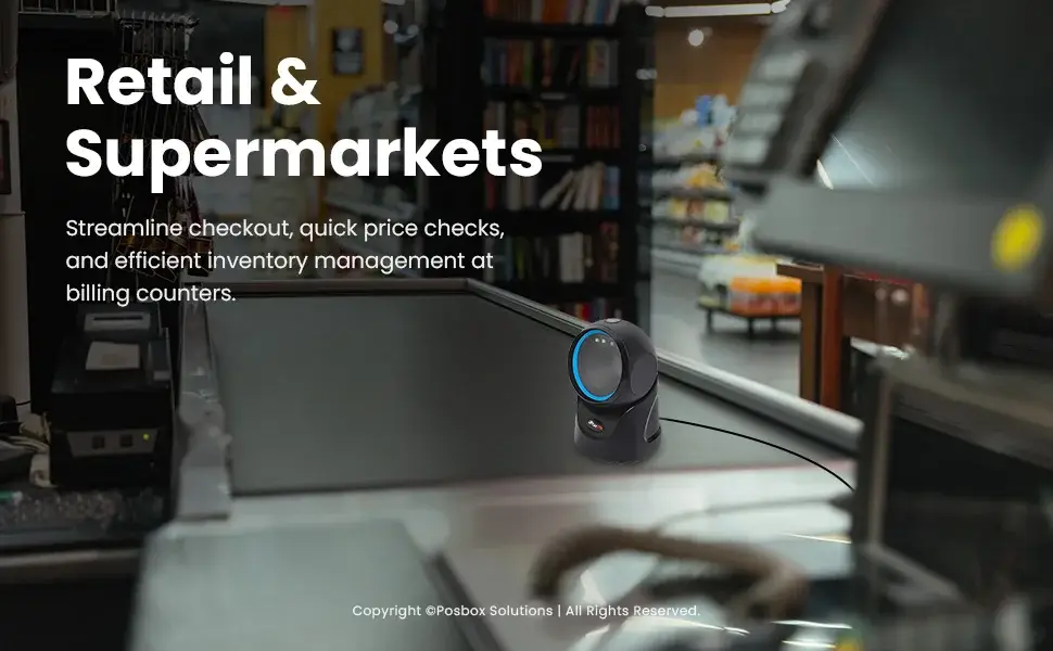 1D + 2D Desktop Hands-Free Automatic Barcode Scanner