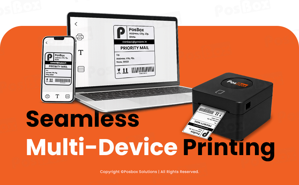 4 Inch Direct Thermal Barcode Label Printer with Auto Calibration USB + Bluetooth Interface