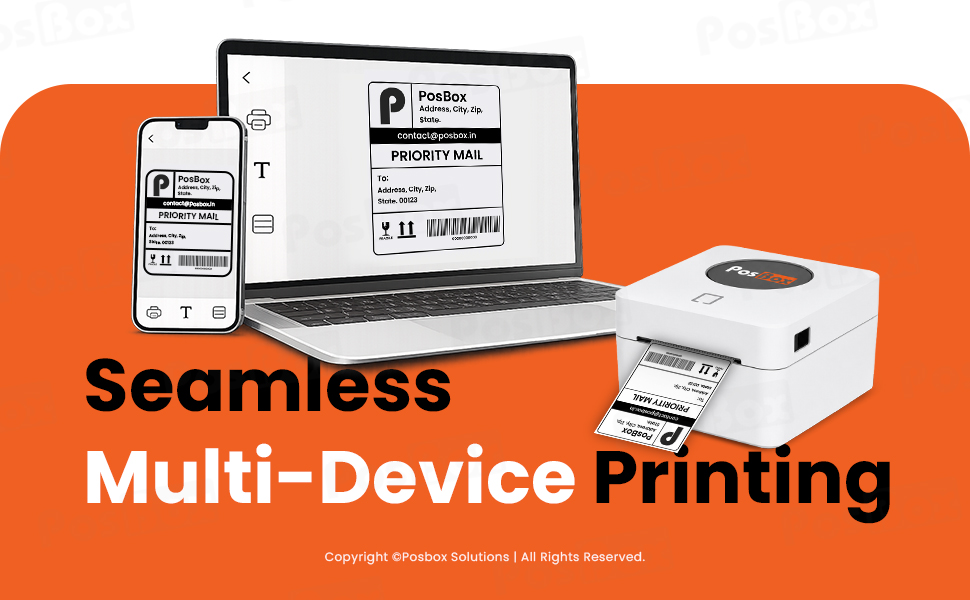 4 Inch Direct Thermal Barcode Label Printer with Auto Calibration USB + Bluetooth Interface