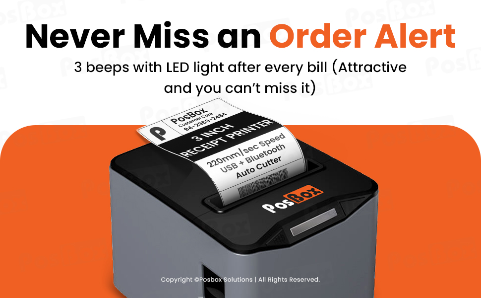 3 inch POS Desktop Thermal Printer with Auto Cutter, Speed: 220mm / Sec, USB + Bluetooth Interface